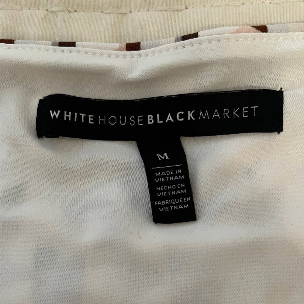 White House Black Market Multicolor Geometric Diamond Neck Top Ladies Size M - Picture 9 of 16